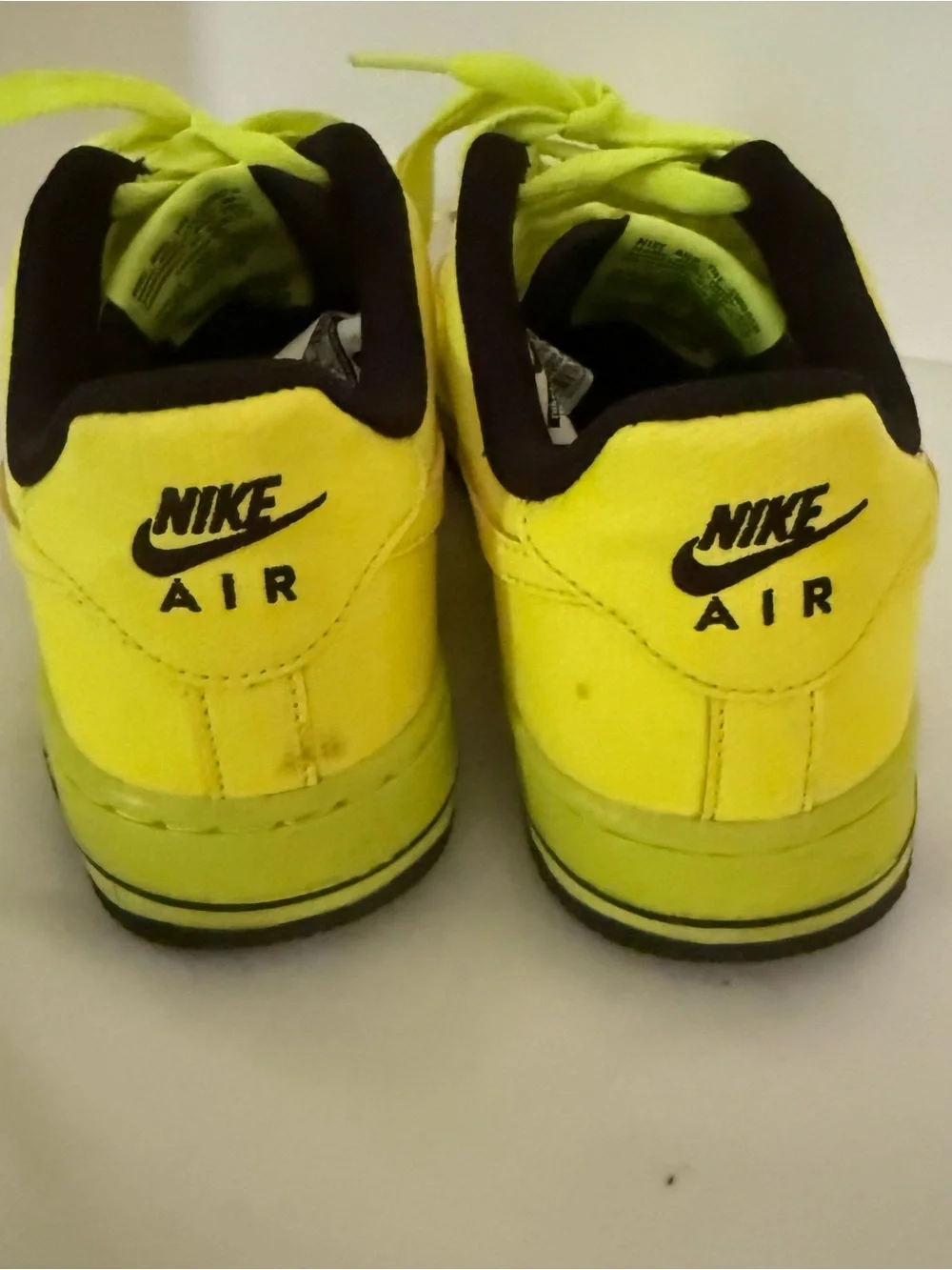 Nike Youth size 5.5 Neon Yellow Low-Top Sneakers with Black Interior